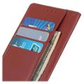 Nokia C2 2nd Edition Wallet Case with Magnetic Closure - Brown