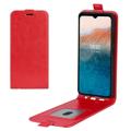 Nokia C21 Plus Vertical Flip Case with Card Slot - Red