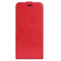 Nokia C21 Plus Vertical Flip Case with Card Slot - Red