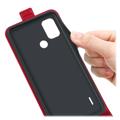 Nokia C21 Plus Vertical Flip Case with Card Slot - Red