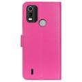 Nokia C21 Plus Wallet Case with Magnetic Closure - Hot Pink