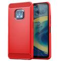 Nokia XR20 Brushed TPU Case - Carbon Fiber - Red