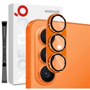 Samsung Galaxy S26 Northjo Full Protection Matte Metal and Tempered Glass Camera Lens Protector - Orange