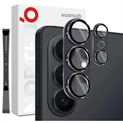 Samsung Galaxy S26 Ultra Northjo Full Protection Matte Metal and Tempered Glass Camera Lens Protector - Black