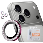 iPhone 18 Pro/18 Pro Max Northjo Rhinestone Camera Lens Protector Set - Wine Red