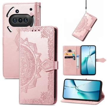 Nothing Phone (3a) Mandala Series Wallet Case - Rose Gold