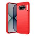 Nothing Phone (4a) Brushed TPU Case - Carbon Fiber - Red