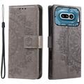 Nothing Phone (4a) Mandala Wallet Case with Wrist Strap - Grey