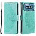 Nothing Phone (4a) Mandala Wallet Case with Wrist Strap - Mint Green