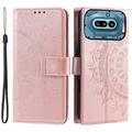 Nothing Phone (4a) Mandala Wallet Case with Wrist Strap - Pink