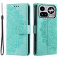 Nothing Phone (4a) Pro Mandala Wallet Case with Wrist Strap - Mint Green