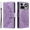 Nothing Phone (4a) Pro Mandala Wallet Case with Wrist Strap - Purple