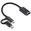 Nylon Braided USB 3.0 to USB-C / MicroUSB OTG Cable Adapter