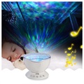 Ocean Wave Projector with Colorful LED Night Light - White