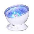 Ocean Wave Projector with Colorful LED Night Light - White