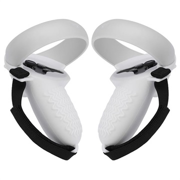 Oculus Quest 2 Sweatproof Grip Covers with Strap - White