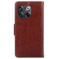 OnePlus 10T Wallet Case with Magnetic Closure - Brown