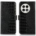 OnePlus Ace 5/5 Pro/13R Crocodile Series Wallet Leather Case with RFID - Black