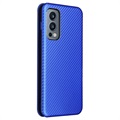 OnePlus Nord 2 5G Flip Case - Carbon Fiber - Blue