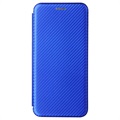 OnePlus Nord 2 5G Flip Case - Carbon Fiber - Blue