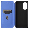 OnePlus Nord 2 5G Flip Case - Carbon Fiber - Blue