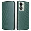 OnePlus Nord 2T Flip Case - Carbon Fiber - Green