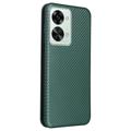OnePlus Nord 2T Flip Case - Carbon Fiber - Green