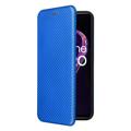 OnePlus Nord CE 2 Lite 5G Flip Case - Carbon Fiber - Blue