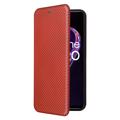 OnePlus Nord CE 2 Lite 5G Flip Case - Carbon Fiber - Orange