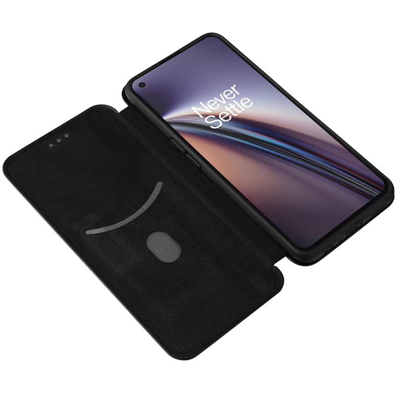 StilGut UltraSlim Adatto A OnePlus Nord Custodia - OnePlus Nord Flip Case In Pelle Apribile Completamente, Custodia Verticale Con Clip A Scatto - Cognac Anticato - 2