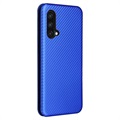 OnePlus Nord CE 5G Flip Case - Carbon Fiber - Blue