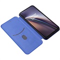 OnePlus Nord CE 5G Flip Case - Carbon Fiber - Blue