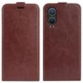 OnePlus Nord CE4 Lite/Oppo K12x Vertical Flip Case with Card Slot - Brown