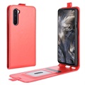 OnePlus Nord Vertical Flip Case with Card Slot - Red