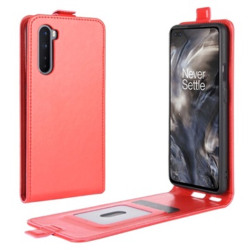 OnePlus Nord Vertical Flip Case with Card Slot - Red