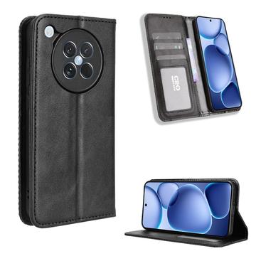 Oppo Find X8s Retro Wallet Case with Magnetic Closure - Black
