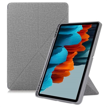 Origami Stand Samsung Galaxy Tab S7+/S8+ Folio Case - Grey