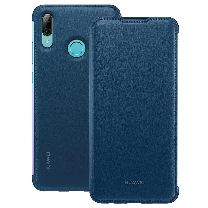 Jinghuash Kompatibel mit Huawei P Smart Plus 2019 Hülle PU Leder Flip Case Brieftasche Ledertasche Tasche Klapphülle mit Reißverschluss Lederhülle HandyHülle für Huawei P Smart Plus 2019-Blau