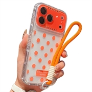 iPhone 17 Pro PC / TPU Cover with Lens Film & Strap - Polka Dot - Orange