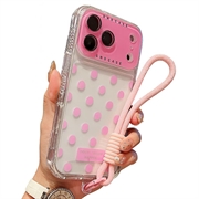 iPhone 17 Pro PC / TPU Cover with Lens Film & Strap - Polka Dot - Pink