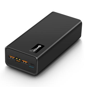 PSOOO M16 65W USB-C/USB-A Power Bank 30000mAh with LED Lights - Black