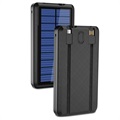 Psooo PS-158 Wireless Solar Powerbank with Flashlight - 10000mAh - Black