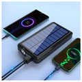 Psooo PS-158 Wireless Solar Powerbank with Flashlight - 10000mAh - Black