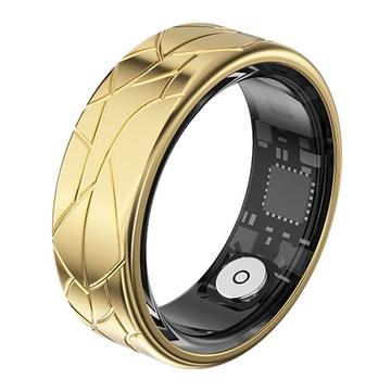 PX02 Crack Design Multi-Function Smart Ring with Photo Control - Size: 17.4 mm - Gold