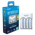 Panasonic Eneloop BQ-CC61 USB Battery Charger w/ 4x AA Rechargeable Batteries