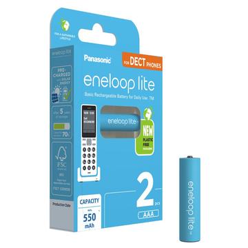 Panasonic Eneloop Lite Dect BK-4LCCE/2DE Rechargeable AAA Batteries 550mAh - 2 Pcs.