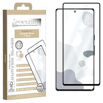 Panzer Curved Google Pixel 7 Pro Tempered Glass Screen Protector - 9H - Black