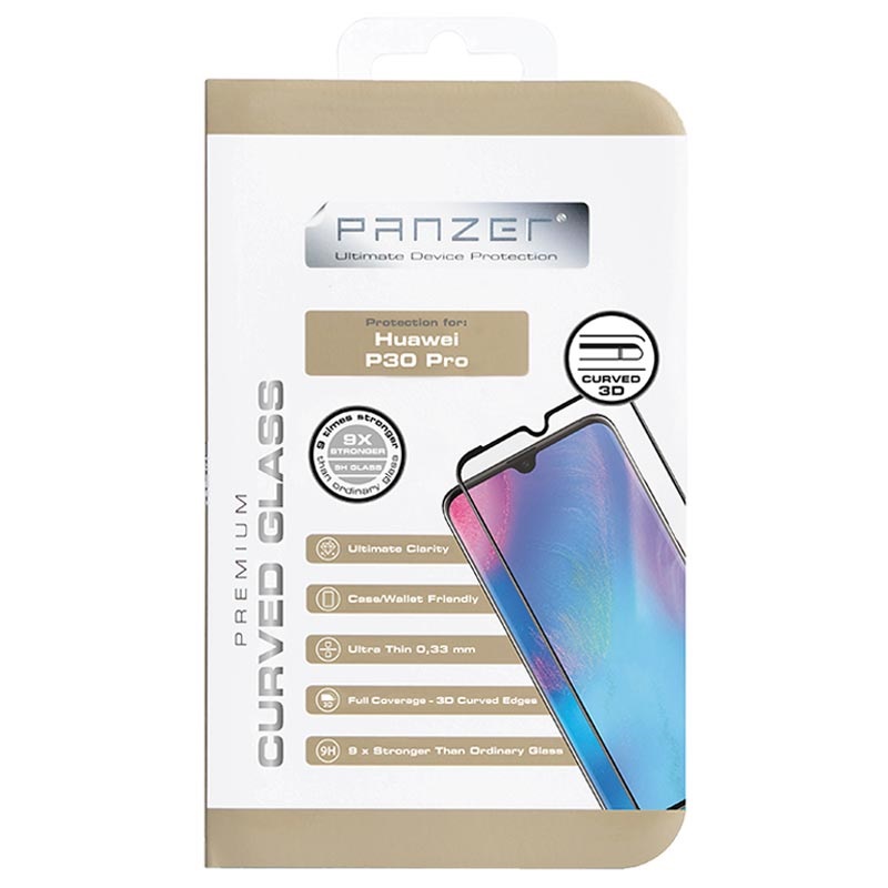 Panzer Premium Curved Huawei P30 Pro Screen Protector - Black