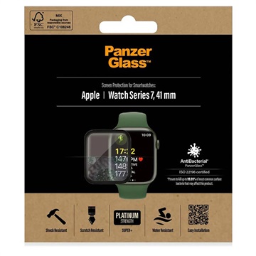 PanzerGlass AntiBacterial Apple Watch Series 7 Screen Protector - 41mm