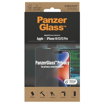 PanzerGlass Classic Fit Privacy iPhone 13/13 Pro/14 Screen Protector - 9H